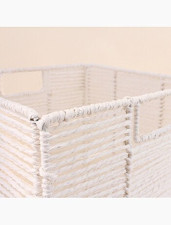 Cube rangement pliable en papier blanc 31x31x31cm