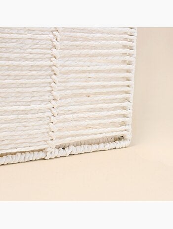 Cube rangement pliable en papier blanc 31x31x31cm