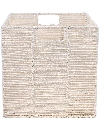 Cube rangement pliable en papier blanc 31x31x31cm