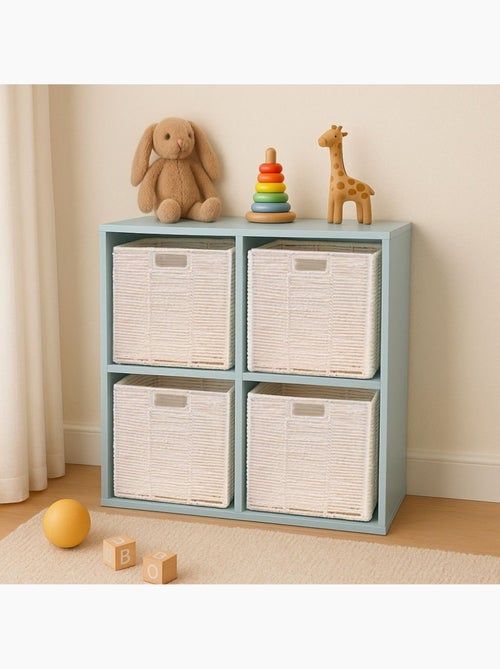 Cube rangement pliable en papier blanc 31x31x31cm - Kiabi