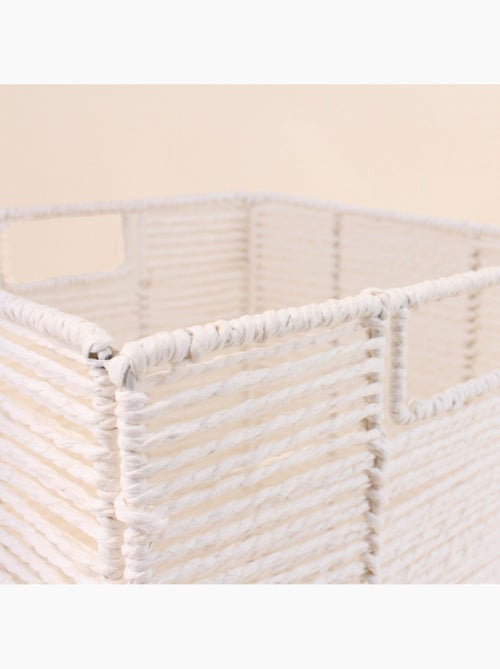 Cube rangement pliable en papier blanc 31x31x31cm - Kiabi