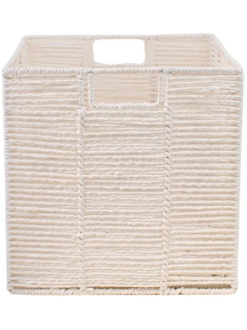 Cube rangement pliable en papier blanc 31x31x31cm - Kiabi