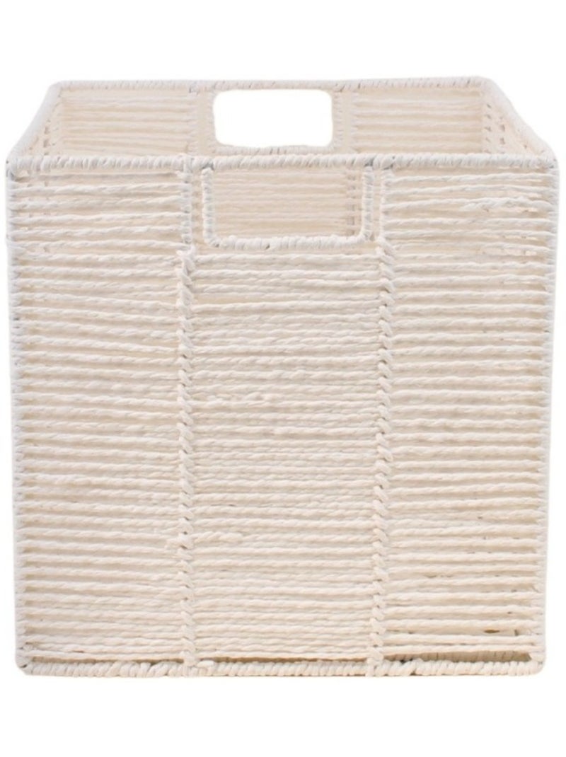 Cube rangement pliable en papier blanc 31x31x31cm Blanc - Kiabi