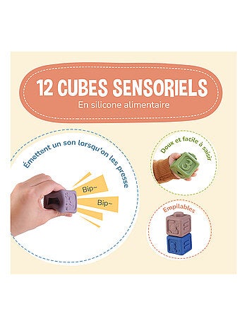 Cubes d'éveil à empiler avec son - Jeu d'éveil | SUPERBE BEBE