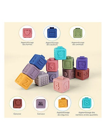 Cubes d'éveil à empiler avec son - Jeu d'éveil | SUPERBE BEBE