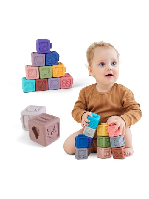 Cubes d'éveil à empiler avec son - Jeu d'éveil | SUPERBE BEBE - Kiabi