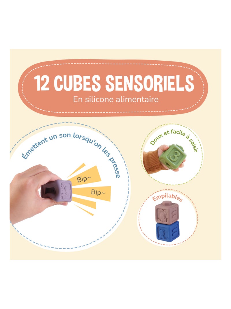 Cubes d'éveil à empiler avec son - Jeu d'éveil | SUPERBE BEBE N/A - Kiabi