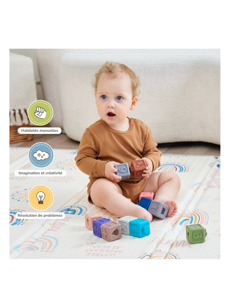 Cubes d'éveil à empiler avec son - Jeu d'éveil | SUPERBE BEBE N/A - Kiabi