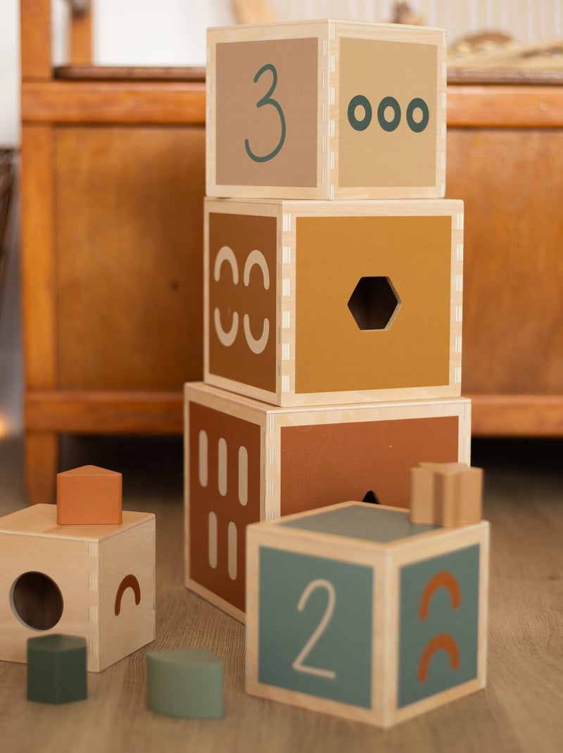 Cubes empilables en bois Multicolore - Kiabi