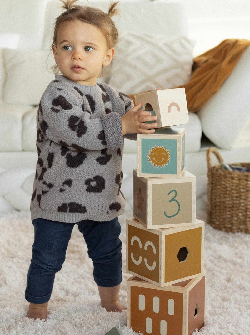 Cubes empilables en bois Multicolore - Kiabi