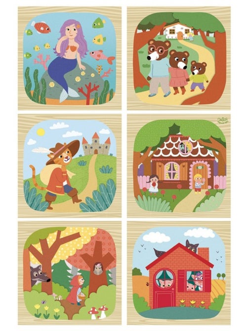 Cubes en bois - les contes - Kiabi