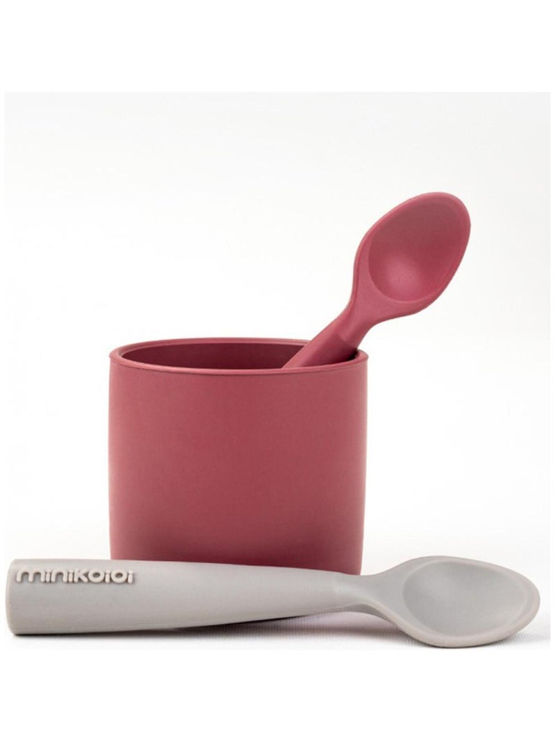 Cuillère bébé en 100% silicone Minikoioi Marron - Kiabi