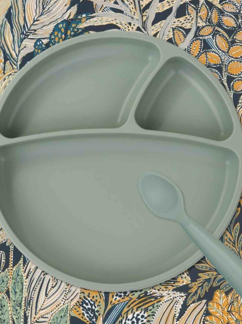 Cuillère bébé en 100% silicone Minikoioi Vert - Kiabi