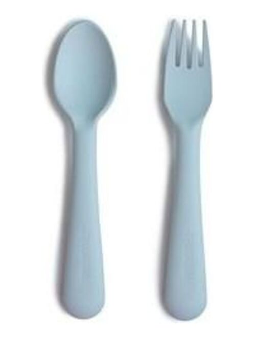 Cuillère et fourchette Bleu - Mushie - Kiabi