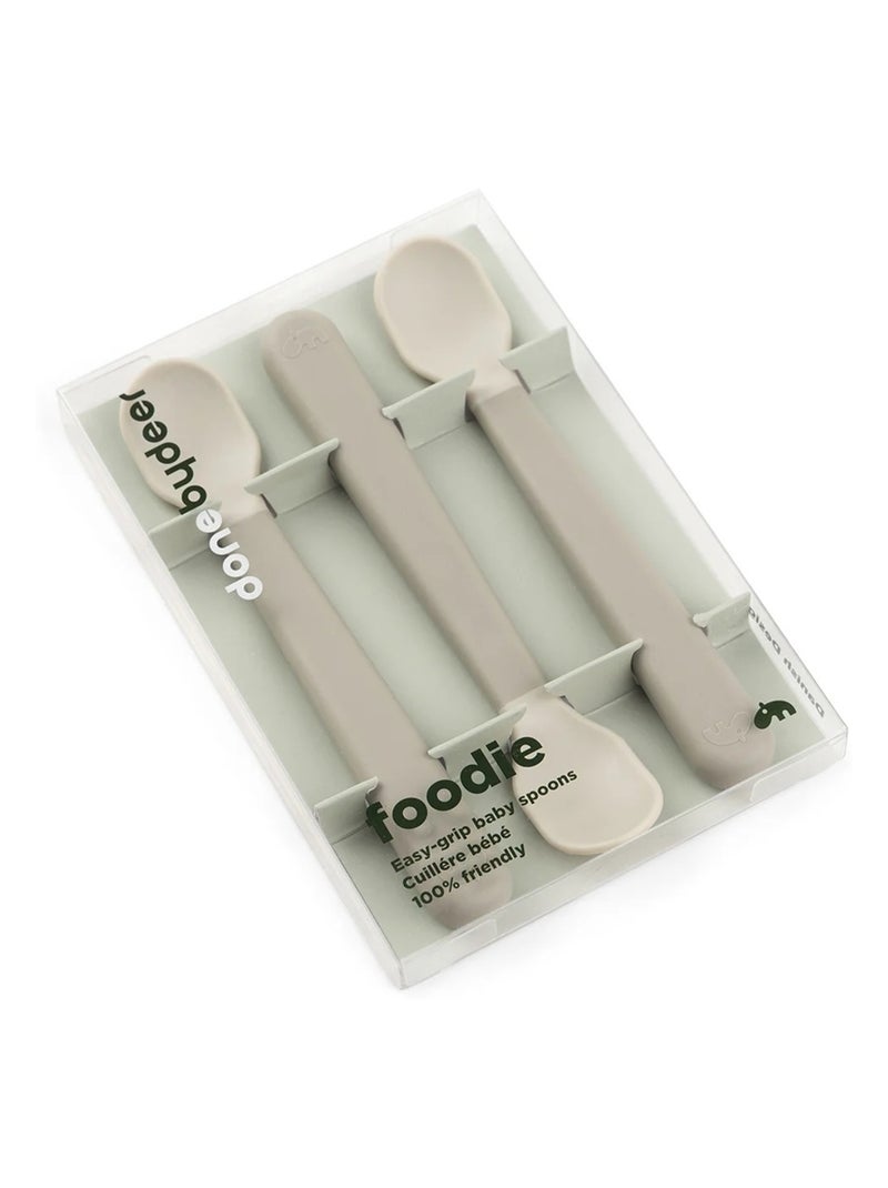 Cuillère pour bébé Foodie easy-grip 3-pack - Sand Vert - Kiabi