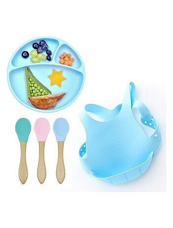 Cuillères bébé en bambou et silicone (lot de 2) Minikoioi