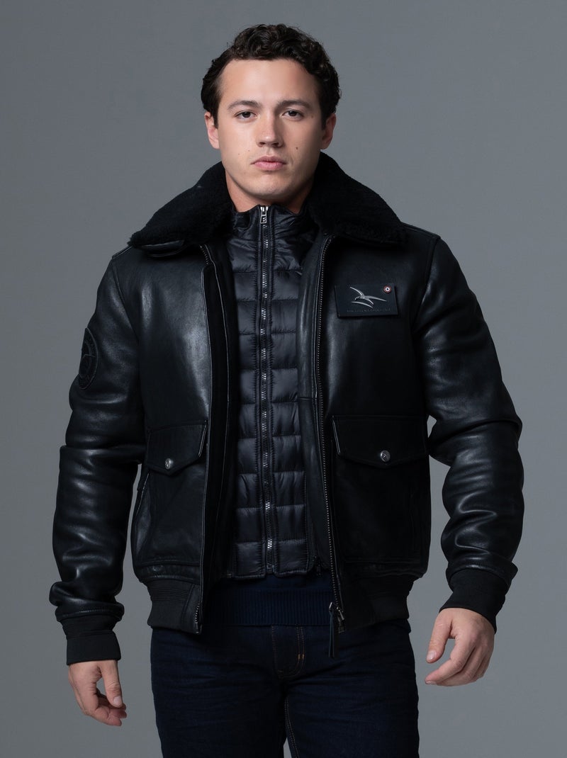 Cuir Collector Noir Pilot Atlas Redskins Noir Noir - Kiabi