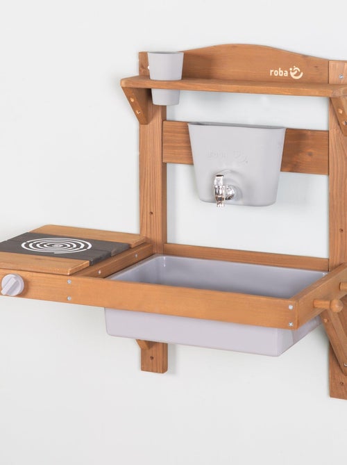 Cuisine à suspendre pour enfants - Mini-cuisine d'extérieur en bois massif avec accessoires 'Roba' - Kiabi