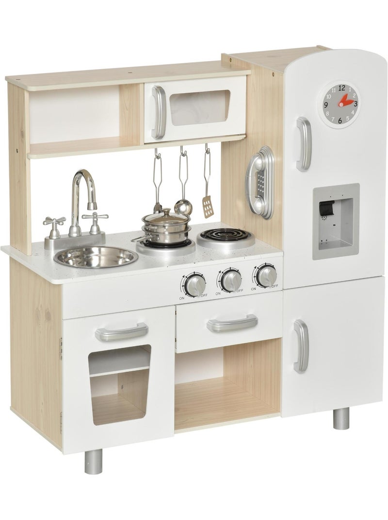 Cuisine bois jeu d'imitation accessoires & rangements inclus blanc chêne clair N/A - Kiabi