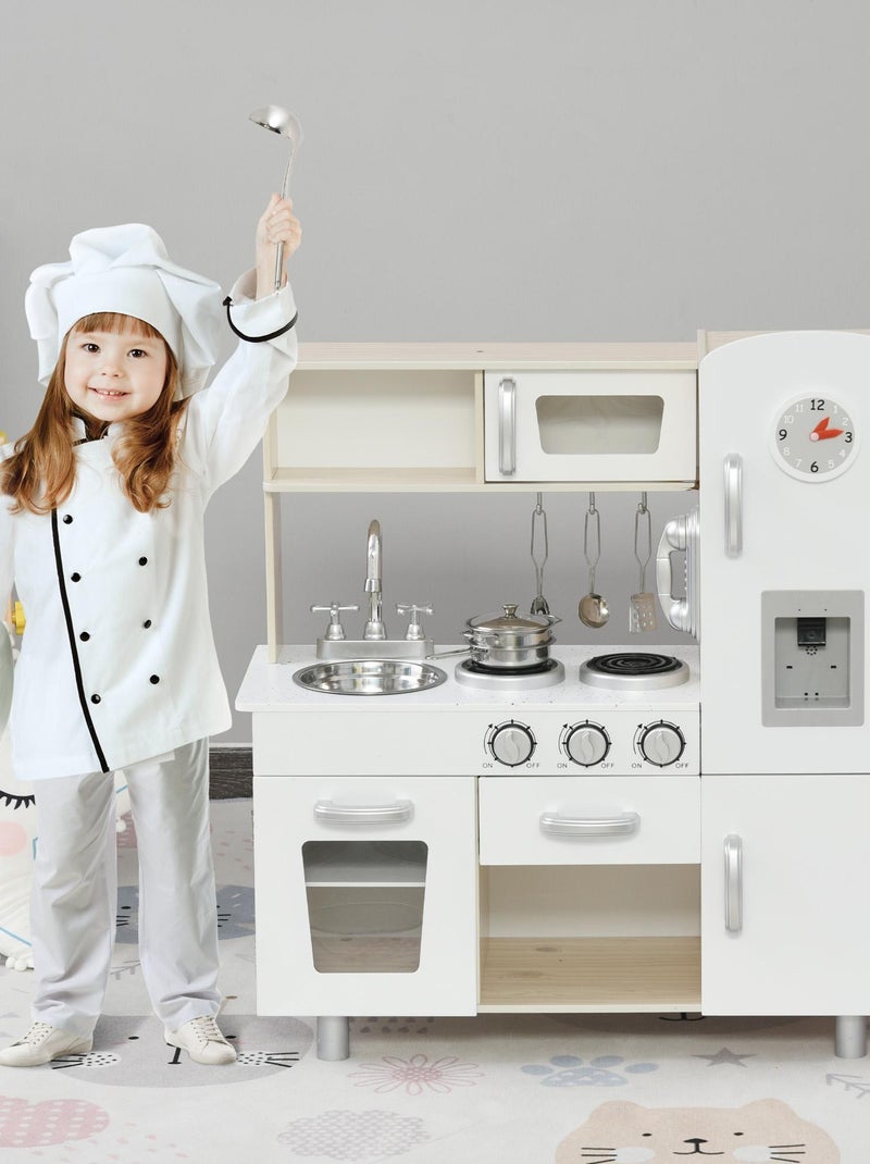 Cuisine bois jeu d'imitation accessoires & rangements inclus blanc chêne clair N/A - Kiabi