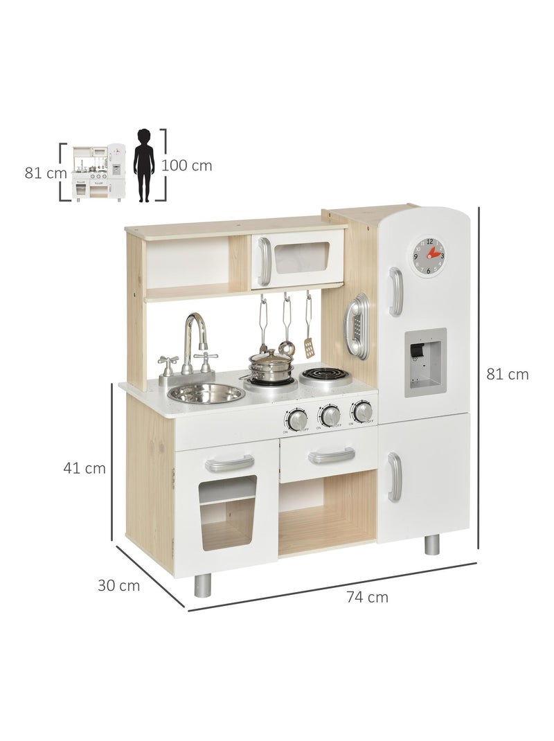 Cuisine bois jeu d'imitation accessoires & rangements inclus blanc chêne clair N/A - Kiabi