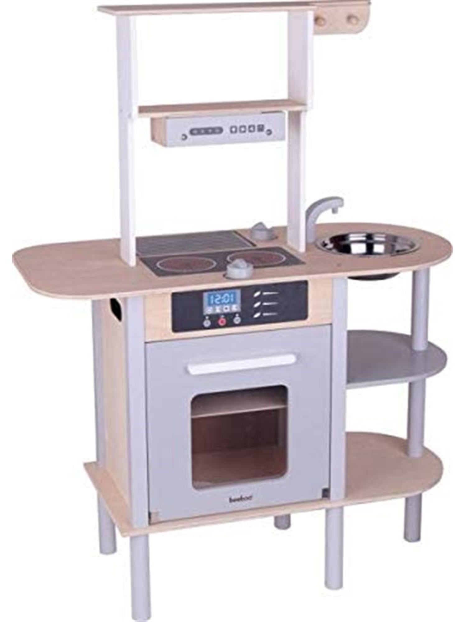 Cuisine Jouet En Bois Pour Enfants Tiny Land - Avec Kit De Découpe, Poêle Et Accessoires - Dimensions 55x30x60 Cm, Hauteur Comptoir 40 Cm - 10