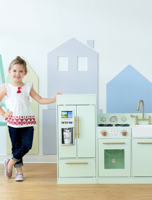 Teamson Kids - Cuisine enfant dînette machine à glace frigo Rose (2 pièces)  TD-12302P