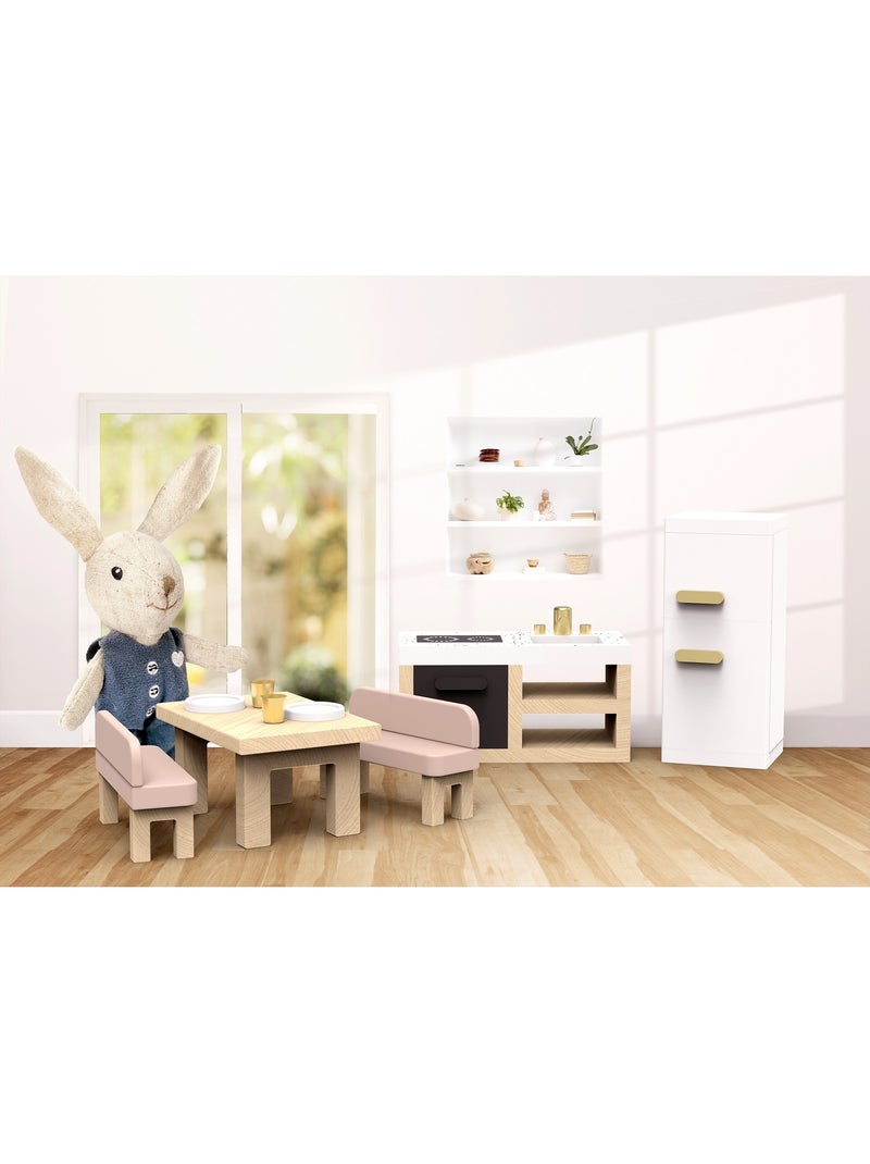 Cuisine de la maison de poupée lapin Bleu - Kiabi