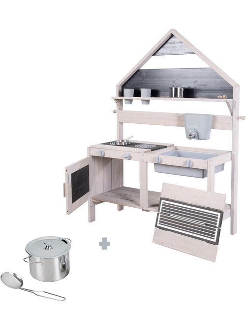 Cuisine d'extérieur en forme de maison pour enfants avec accessoires 'Roba' - Kiabi