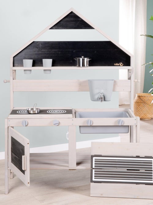 Cuisine d'extérieur en forme de maison pour enfants avec accessoires 'Roba' - Kiabi