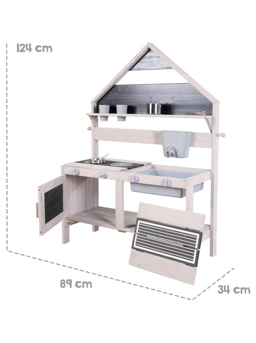 Cuisine d'extérieur en forme de maison pour enfants avec accessoires 'Roba' - Kiabi