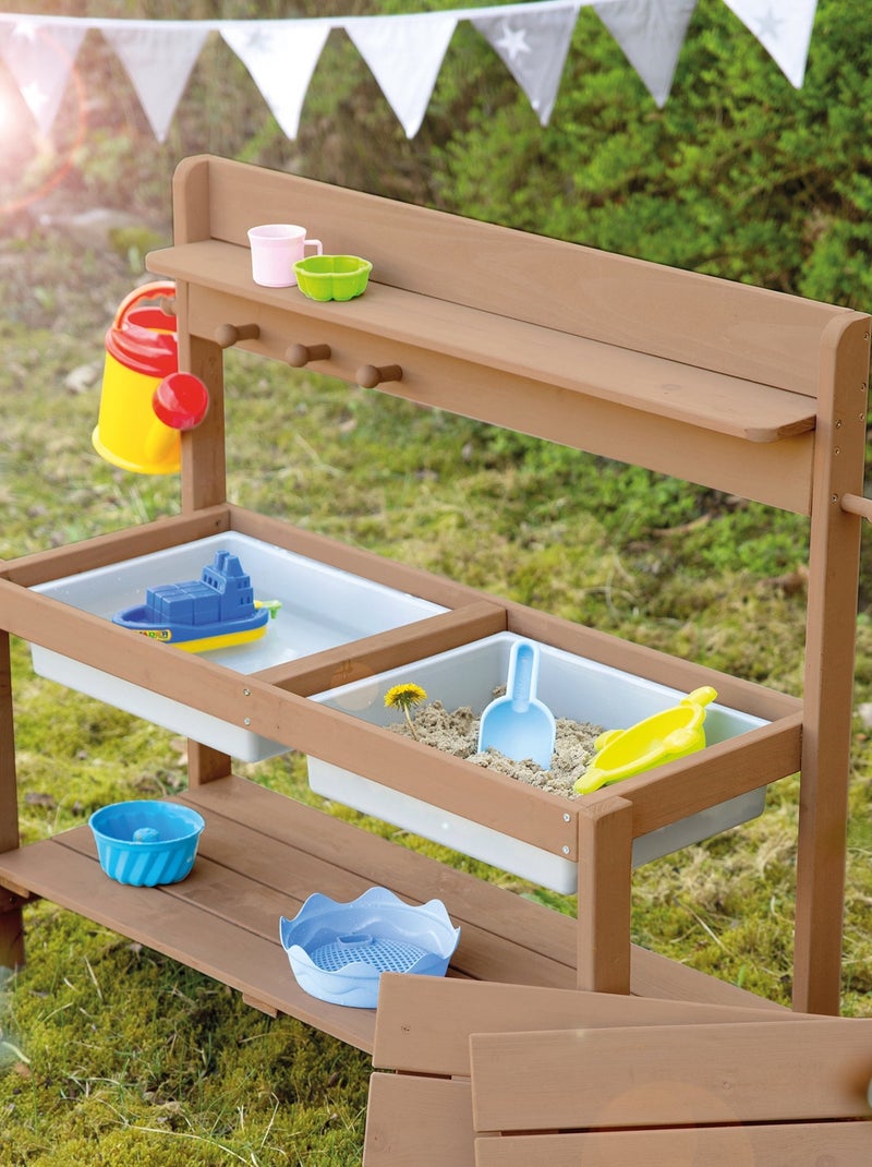 Cuisine d'extérieur pour enfant en bois massif résistant aux intempéries 'Fun Outdoor+' ROBA Marron - Kiabi