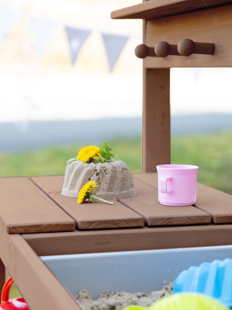 Cuisine d'extérieur pour enfant en bois massif résistant aux intempéries 'Fun Outdoor+' ROBA Marron - Kiabi