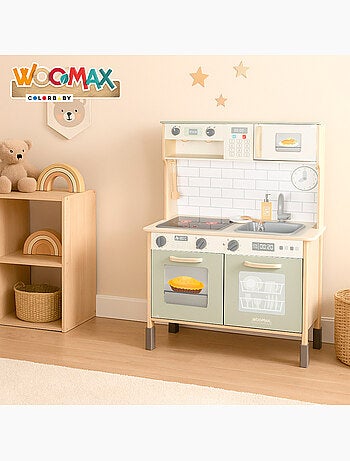 Cuisine électrique en bois avec lumière, son et accessoires 30x68x102 cm WOOMAX