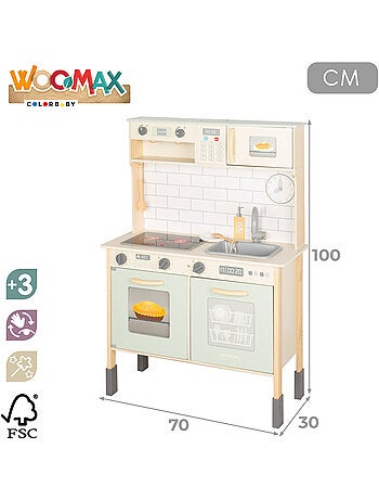 Cuisine électrique en bois avec lumière, son et accessoires 30x68x102 cm WOOMAX