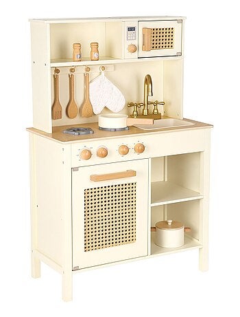 Cuisine en bois et rotin