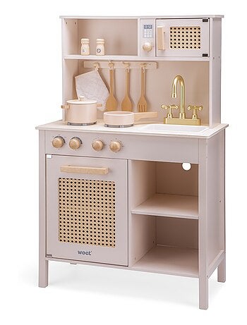 Cuisine en bois et rotin