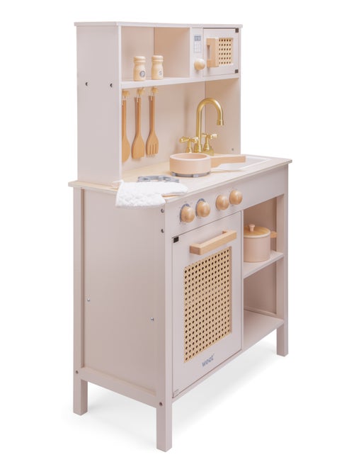 Cuisine en bois et rotin rose - Kiabi