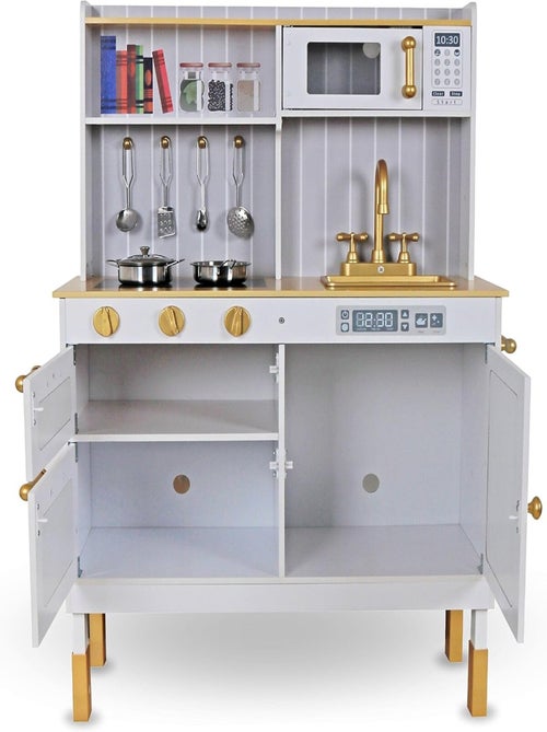 Cuisine Enfant 3+ en Bois avec Accessoires et Tablier - Micro-ondes, Four, évier - Kiabi Cuisine Enfant 3+ en Bois avec Accessoires et Tablier - Micro-ondes, Four, évier - Kiabi