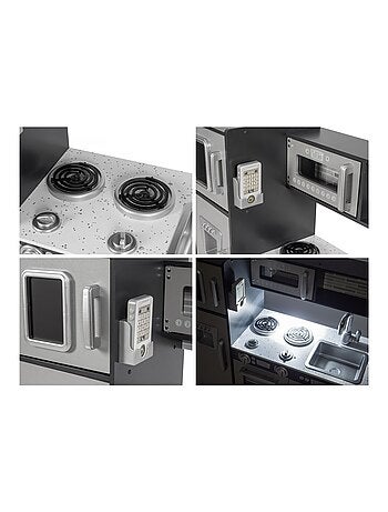 Cuisine enfant bois avec LED et tablier 93x83cm Mamabrum