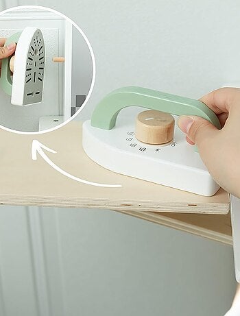 Cuisine Enfant Bois Interactive Évolutive, Pieds Amovible- Lave-Linge, Lave-Vaisselle, Tableau - LED