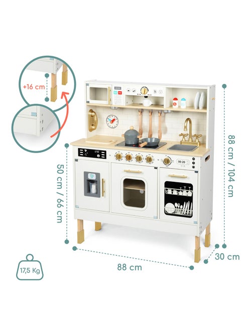 Cuisine Enfant Bois, LED, Micro-Ondes, Lave-Vaisselle, Machine à Café, Four - Kiabi