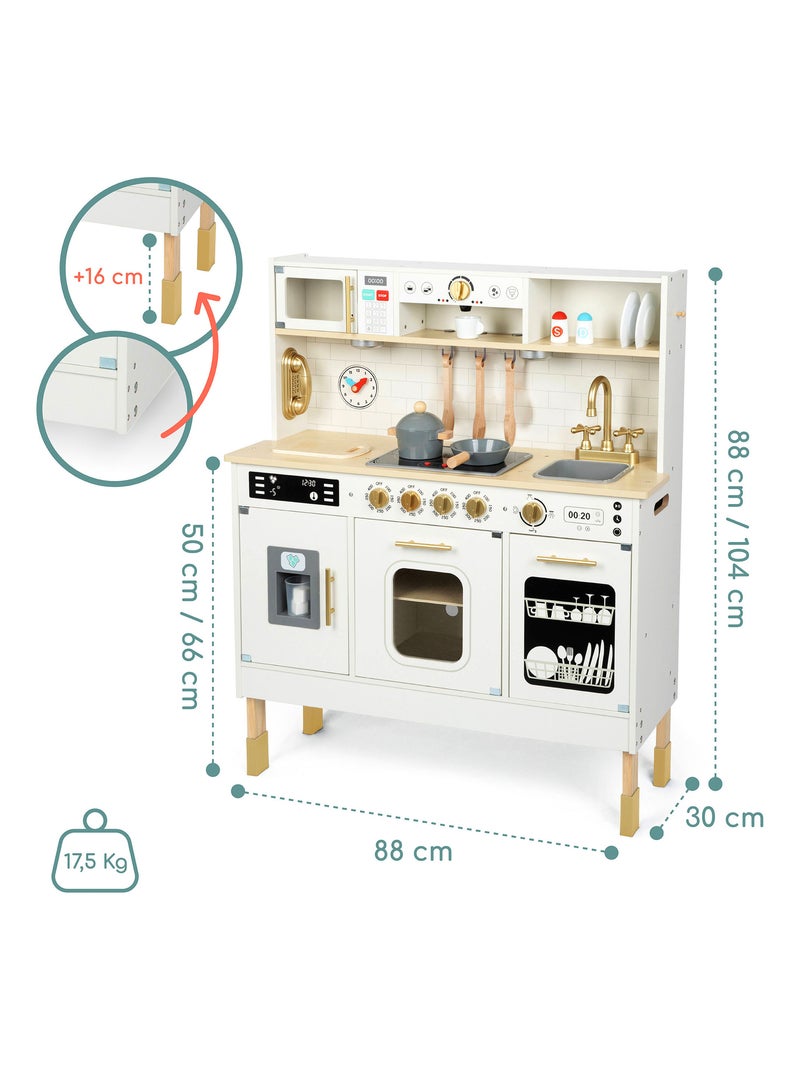 Cuisine Enfant Bois, LED, Micro-Ondes, Lave-Vaisselle, Machine à Café, Four N/A - Kiabi