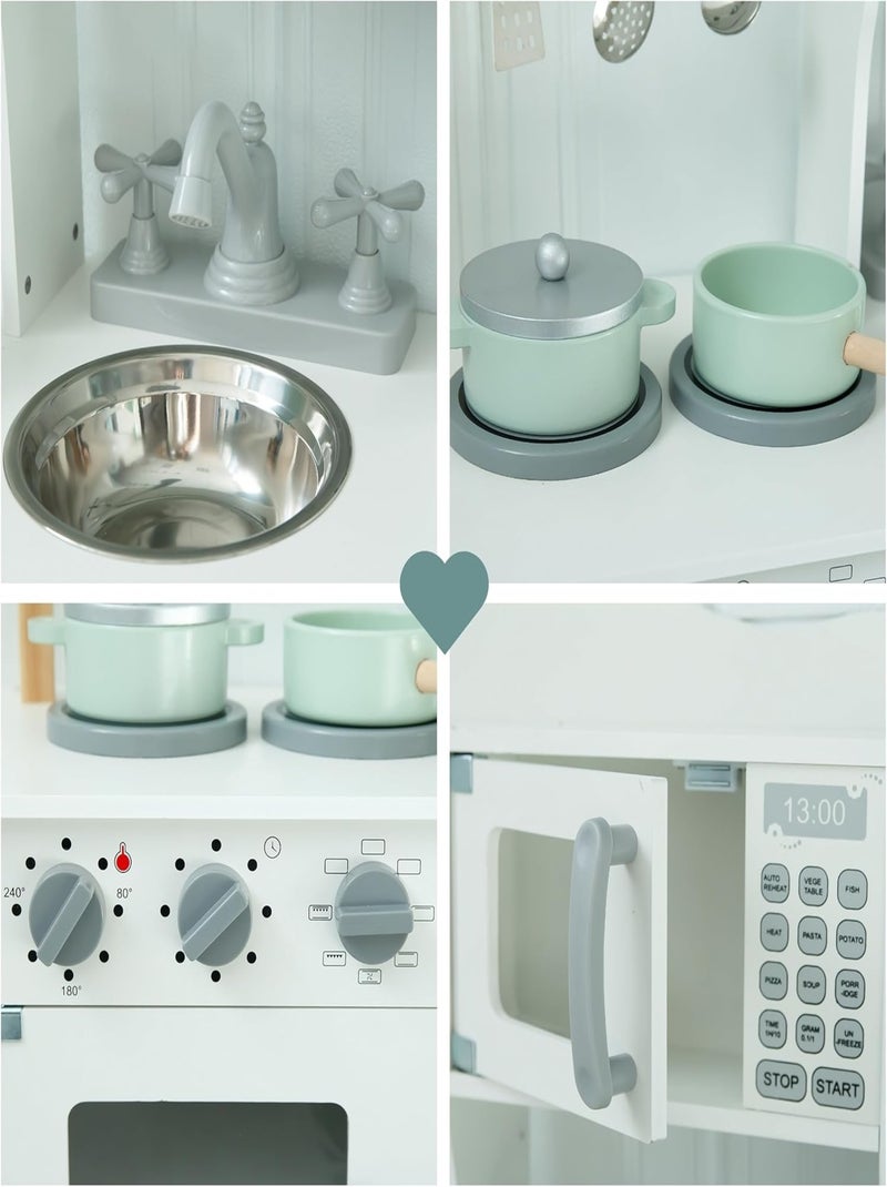 Cuisine Enfant Bois, Micro-Ondes, Four, évier et Accessoires, Sons mécanique, Jouet Montessori +3 N/A - Kiabi