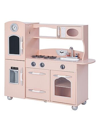 Cuisine enfant dinette en bois rose fille garçon jeux