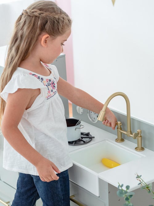 Cuisine Enfant en bois 2 pièces-3 accessoires Cuisine De Jeu Dinette - Kiabi