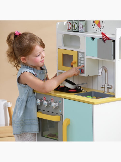 Cuisine enfant en bois 5 accessoires dinette fille garçon - Kiabi