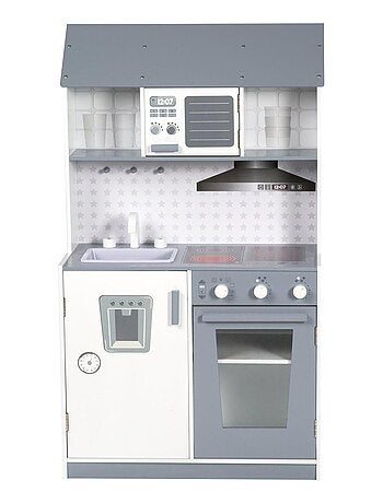 Cuisine enfant en bois avec cuisinière et réfrigérateur pour fille et garçon 'Roba'