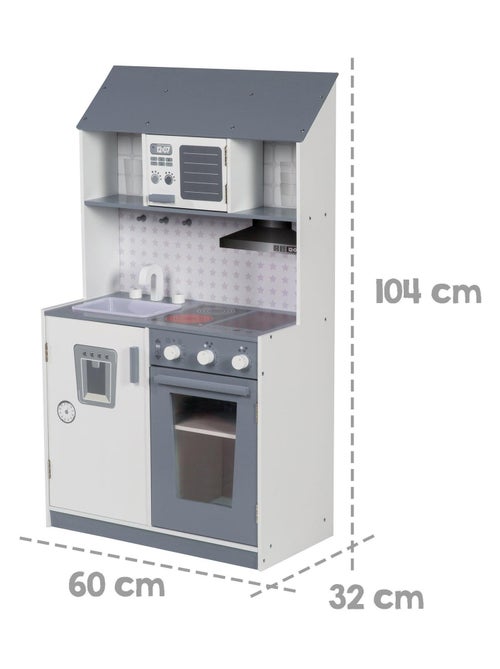 Cuisine enfant en bois avec cuisinière et réfrigérateur ROBA - Kiabi