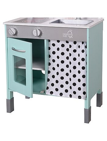 Cuisine enfant en bois hauteur réglable jeux de rôle imitation garçon fille bleu